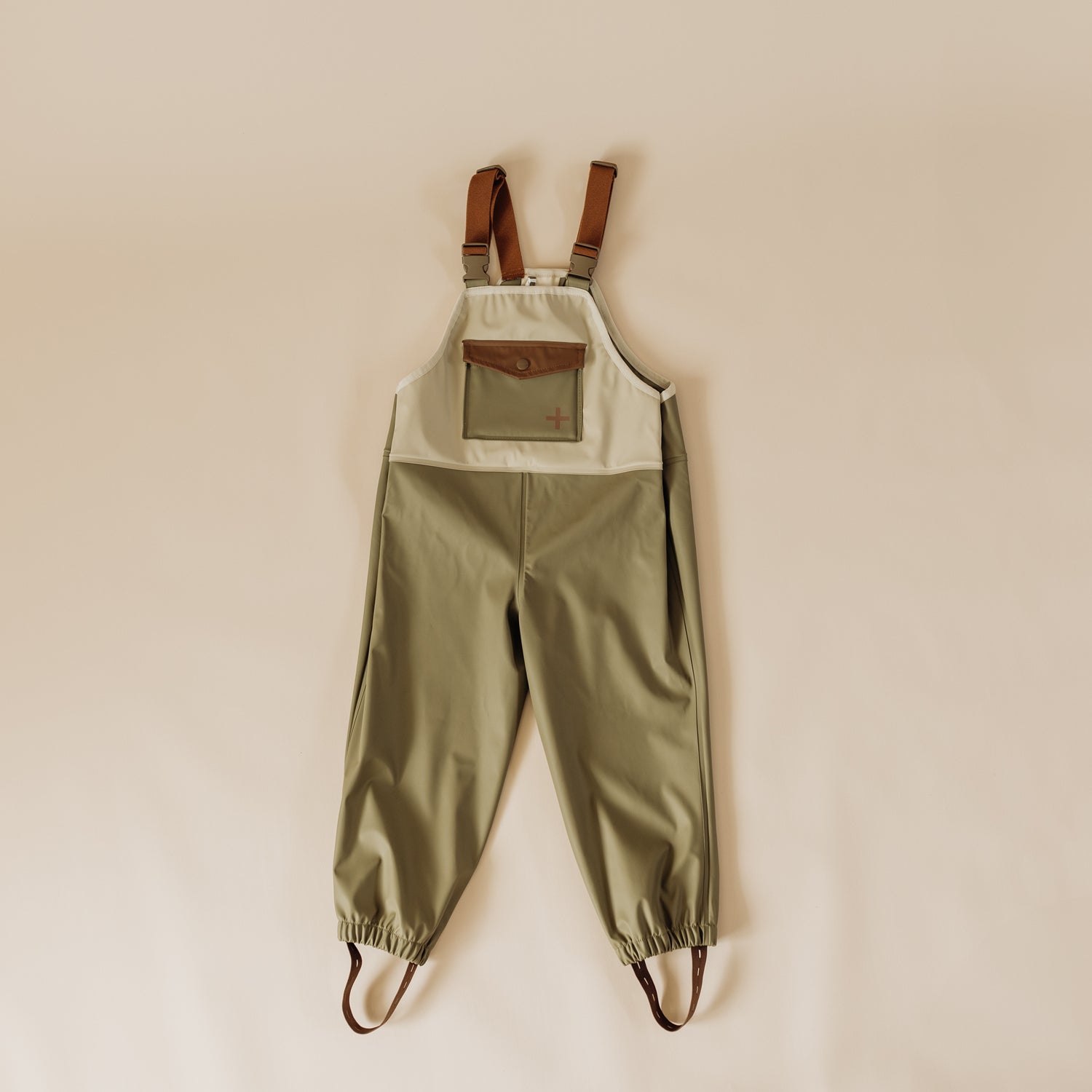 Little Explorer Rain Overalls - Green/Sand