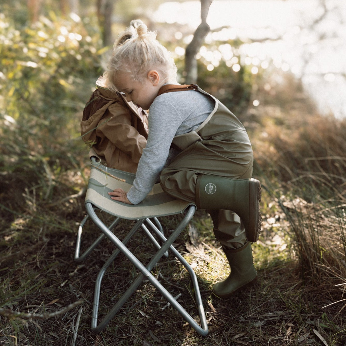 Little Explorer Rain Overalls - Green/Sand